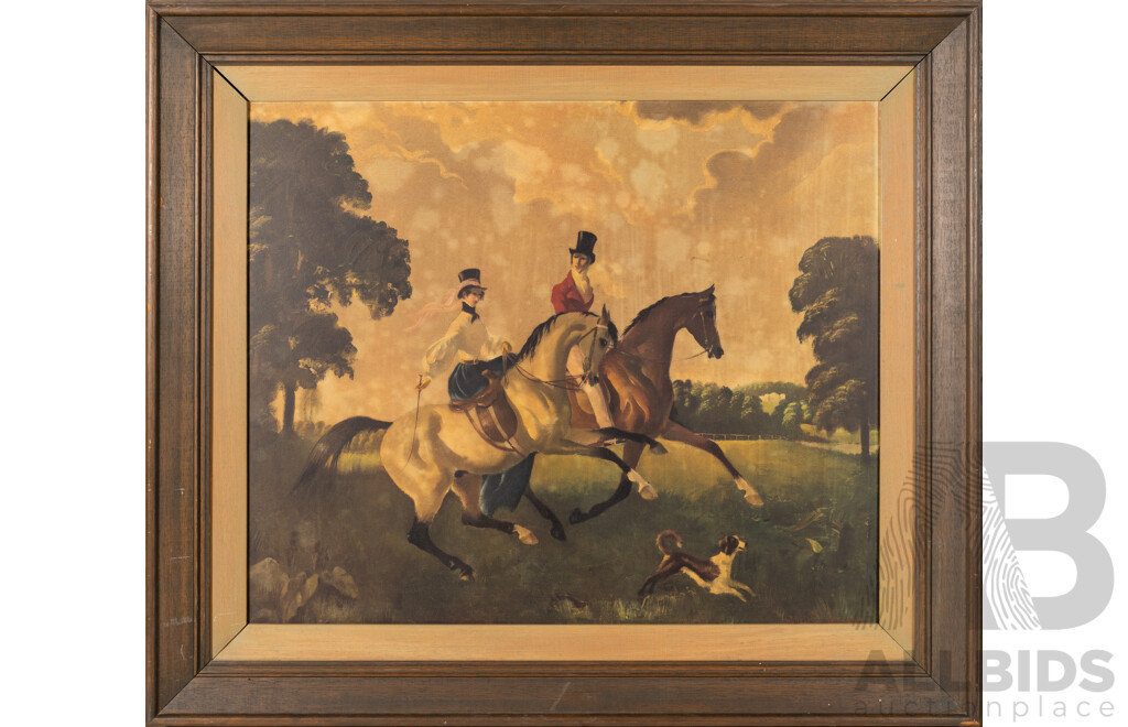 Doris Zinkeisen, (20th Century, British, 1898-1991), The Restive Mount, Reproduction Vintage Print of Well-Known Original Oil From 1957, 70 x 80 cm (frame)