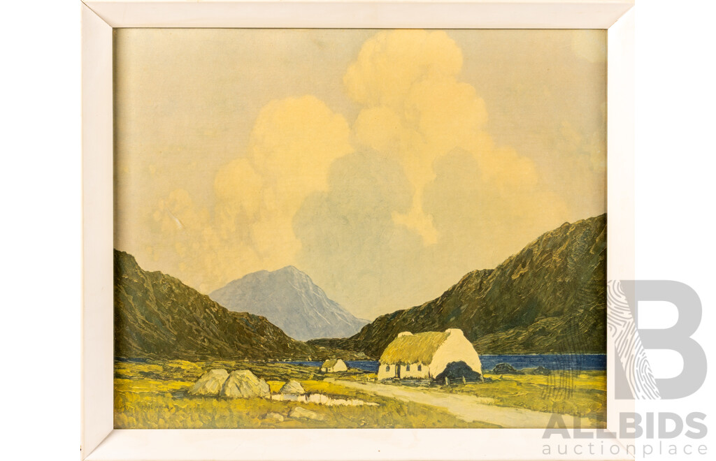 Paul Henry, (19th/20th Centuries, Belfast Born-Irish, 1877-1958), A Connemara Landscape, Quality Vintage Colour Print of Original Oil, 49 x 59 cm (frame)