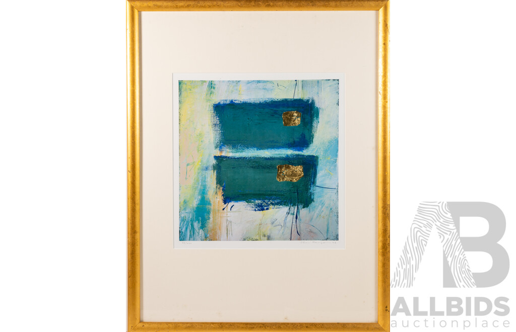 Chris Kenyon (20th Century, Australian, 1947), Untitled Abstract, Limited Edition Colour Print With Gold Leaf Embellishment of Original Mixed Media, 74 X 58 Cm (frame)