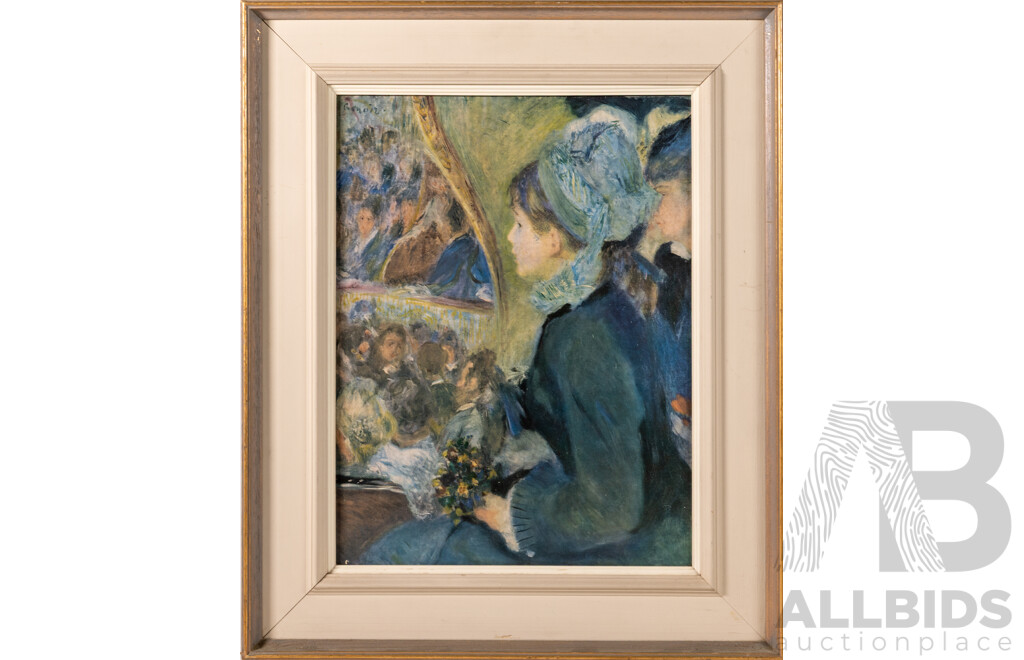 Pierre-Auguste Renoir, (19th Century/Early 20th, French, 1841-1919), at The Theatre (La Premiere Sortie), Reproduction Colour Print of Original c1880 Oil, 54 x 44 cm (frame)