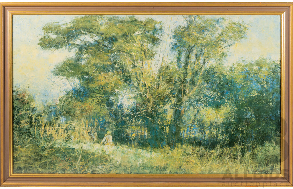 Frederick McCubbin, (18th/Early 20th Centuries, Australian, 1855-1917), The Old Garden, Embellished Canvas Print of Original Oil, 54.5 x 87 cm (frame)
