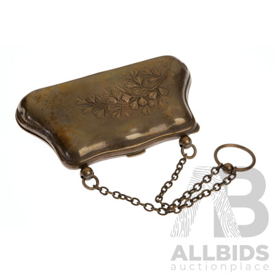 Antique HMSS Sterling Silver Ladies Coin Purse, Hallmarked Birmingham 1906, 98.0 Grams