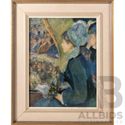 Pierre-Auguste Renoir, (19th Century/Early 20th, French, 1841-1919), at The Theatre (La Premiere Sortie), Reproduction Colour Print of Original c1880 Oil, 54 x 44 cm (frame)
