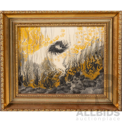 T.R.Evans, (20th Century, Working c1930s Paris), Dinamismus - Compositione No. 2 (1938), Original Vintage Abstract Oil on Masonite, 30 x 34 cm (frame)