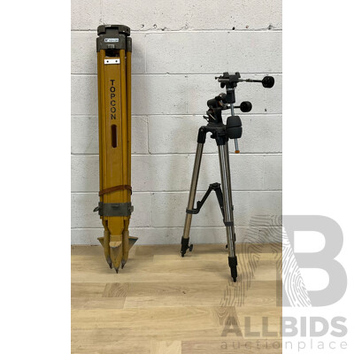 Topcon Surveyors Tripod and Weighted Telescope Tripod