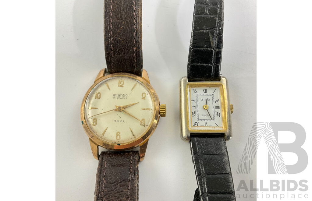 Collection of (4) Vintage Watches Including Citizen, Atlantic, Poljot & Amita