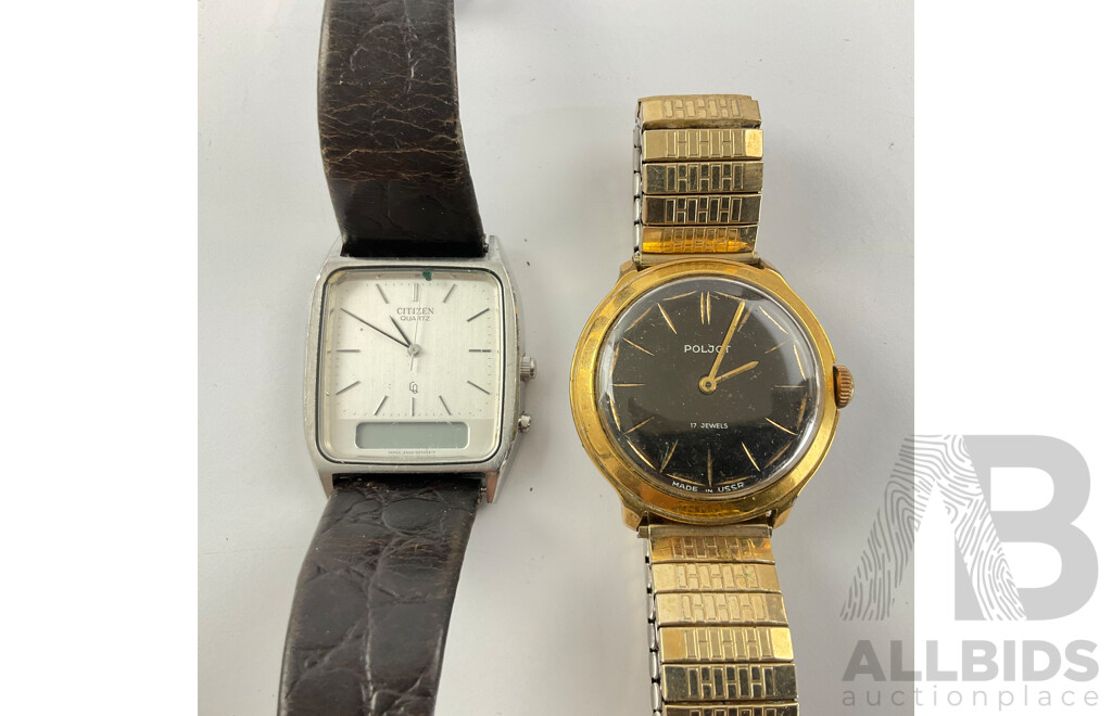 Collection of (4) Vintage Watches Including Citizen, Atlantic, Poljot & Amita