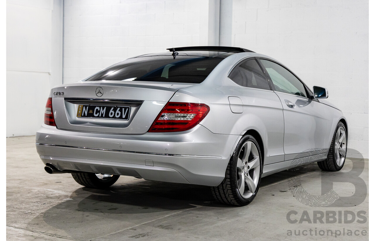 8/2012 Mercedes-Benz C250 BE W204 MY12 2d Coupe Iridium Silver Metallic Turbo 1.8L