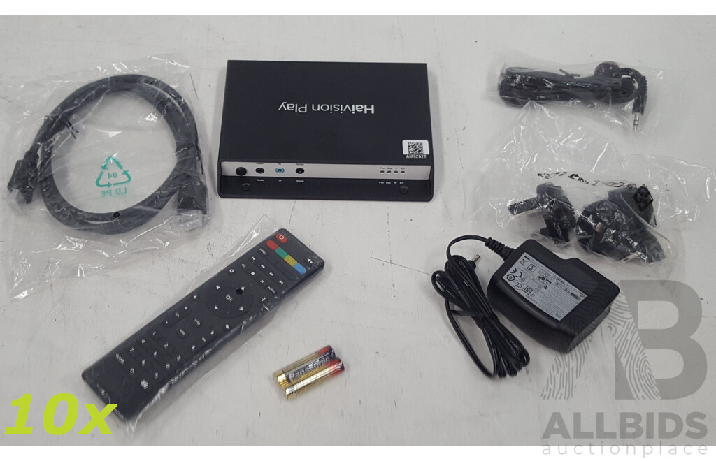 Haivision (S-Play-2000-B) Play Set-Top Box 2000 w/ Power Supply & Other Accessories - Lot of Ten