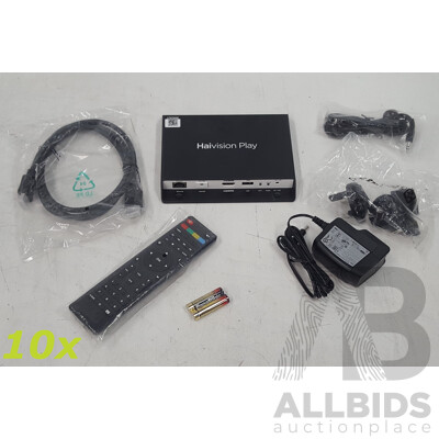 Haivision (S-Play-2000-B) Play Set-Top Box 2000 w/ Power Supply & Other Accessories - Lot of Ten