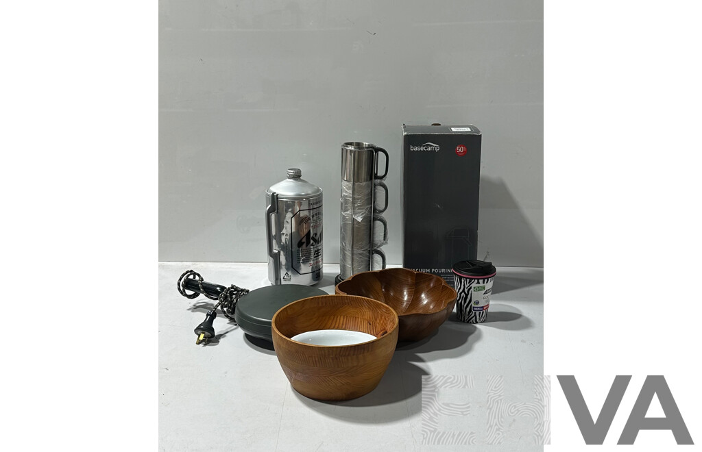 Collection of Mixed Homeware Including Asahi  3 Quart Tin Container, Retro Goldar Crepe Maker and More