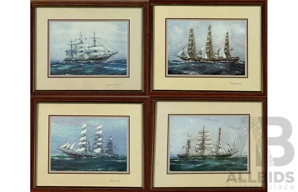 Collection of Four Ships -Waimate, Invercargill, Samuel Plimsoll and Cromdale, Reproduction Colour Prints of Originals, Framed, All Ships Titled in Pencil Lower Right, 23 x 28 cm (frames) (4)