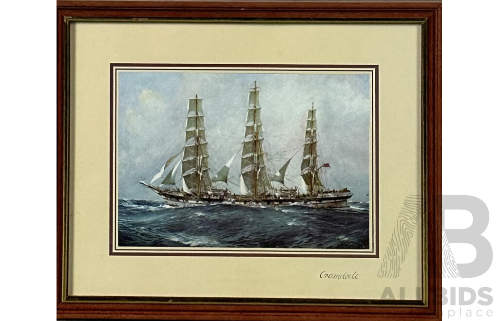 Collection of Four Ships -Waimate, Invercargill, Samuel Plimsoll and Cromdale, Reproduction Colour Prints of Originals, Framed, All Ships Titled in Pencil Lower Right, 23 x 28 cm (frames) (4)