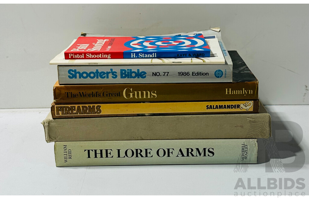 Collection Books Related to Shooting, Hunting, Arms