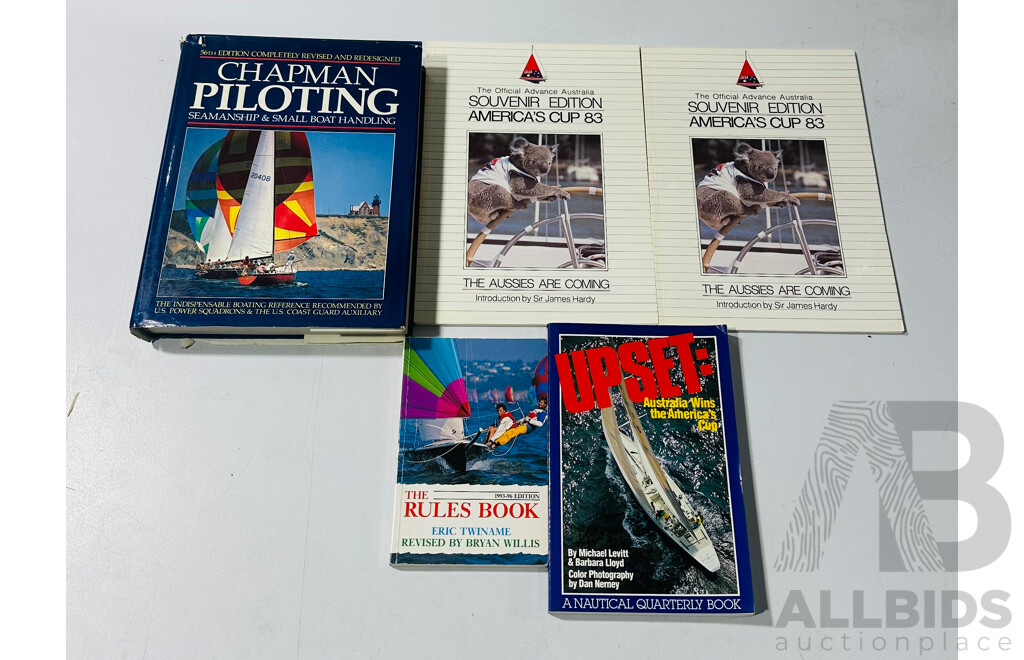 Collection Five Books Related to Australian Sailing Incuding Two Copies Officia Advance Australia Souvenir Edition Americas Cuip 1983 and More