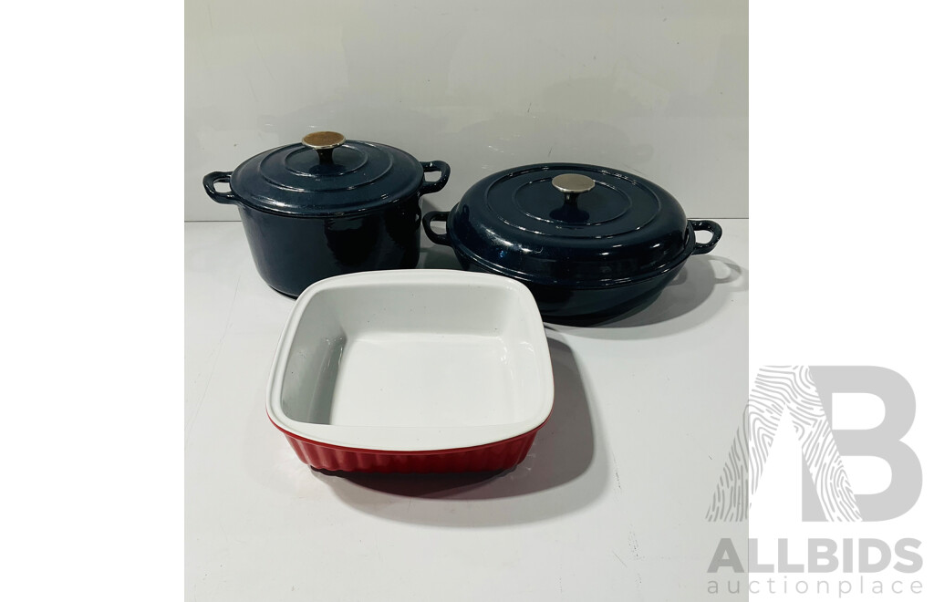 Pair of Good Quality Cookware Including Two Crofton Examples