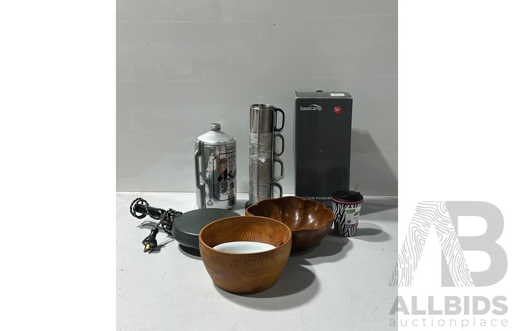 Collection of Mixed Homeware Including Asahi  3 Quart Tin Container, Retro Goldar Crepe Maker and More