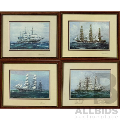 Collection of Four Ships -Waimate, Invercargill, Samuel Plimsoll and Cromdale, Reproduction Colour Prints of Originals, Framed, All Ships Titled in Pencil Lower Right, 23 x 28 cm (frames) (4)