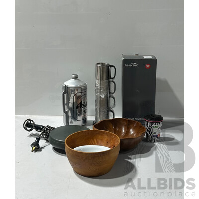 Collection of Mixed Homeware Including Asahi  3 Quart Tin Container, Retro Goldar Crepe Maker and More