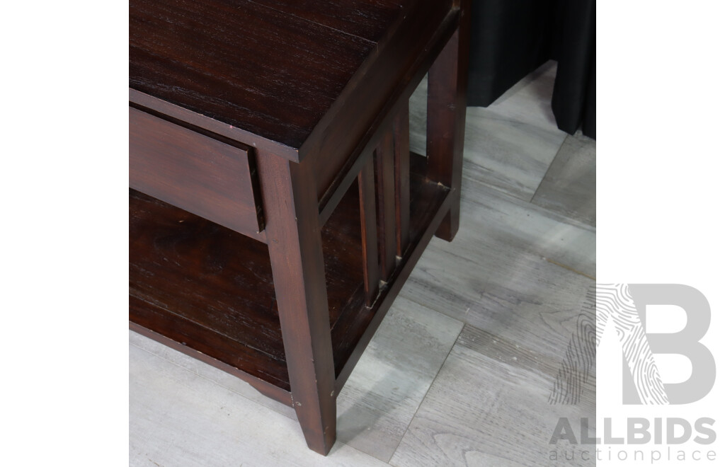 Pair of Indonesian Teak Single Drawer Bedsides