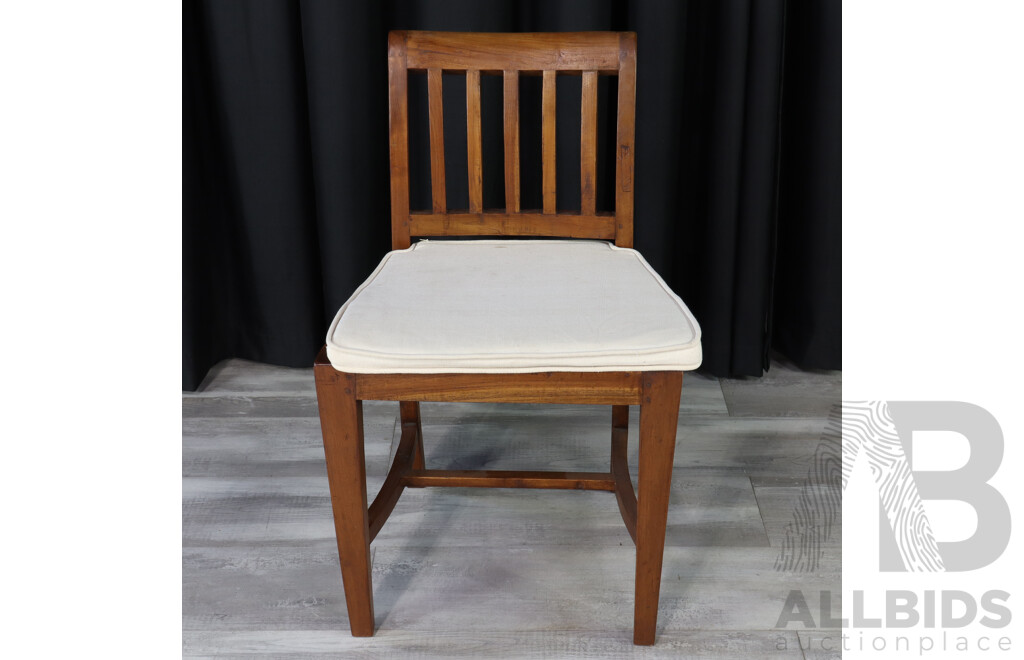 Indonesian Teak Oval Dining Table with Seven Chairs