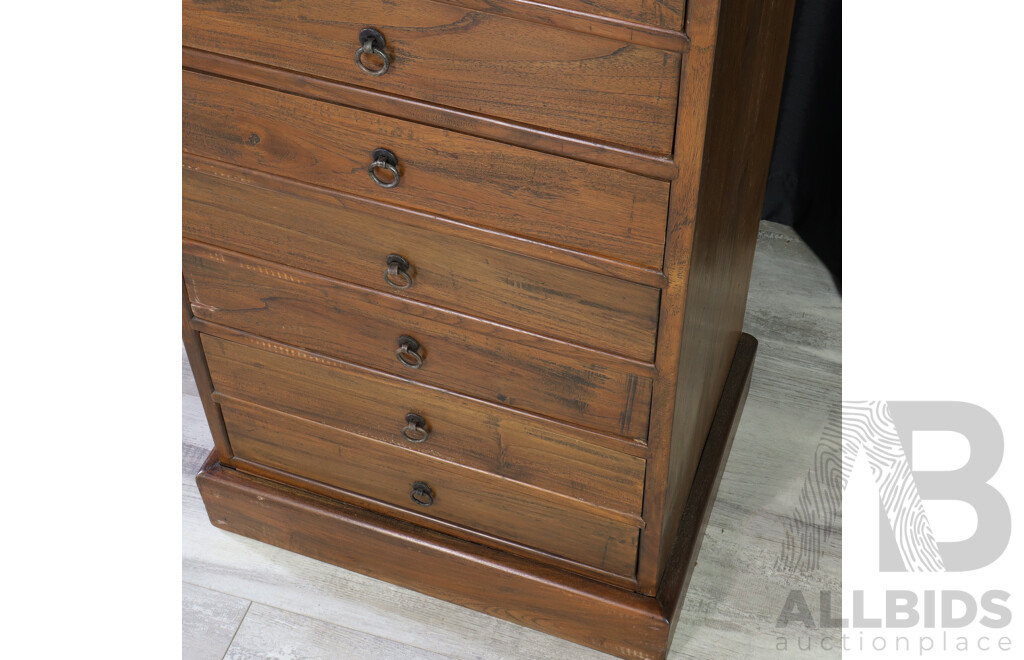 Indonesian Teak Ten Drawer Chest