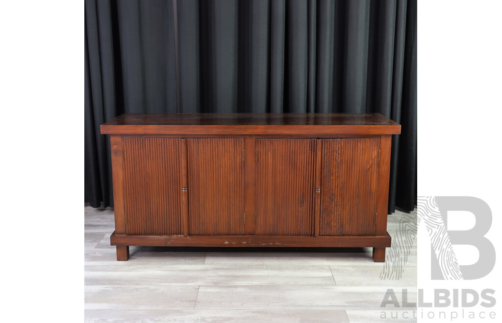 Indonesian Teak Four Door Sideboard