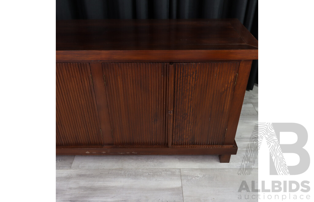 Indonesian Teak Four Door Sideboard