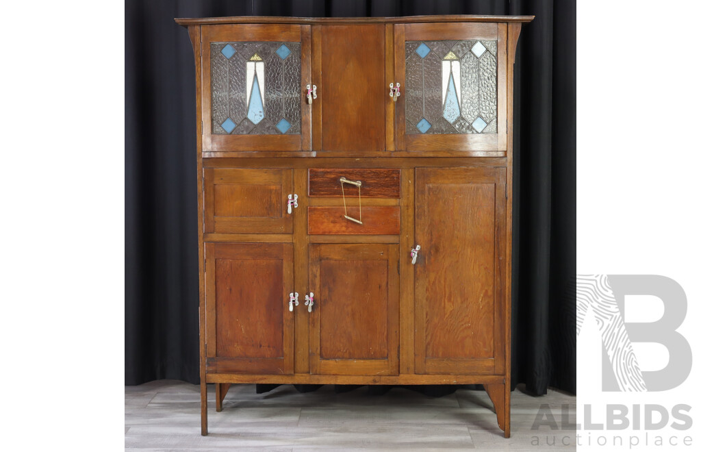 Art Deco Oak Kitchen Dresser