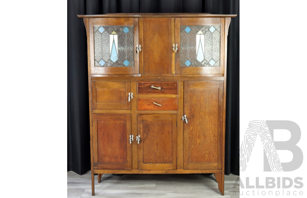 Art Deco Oak Kitchen Dresser