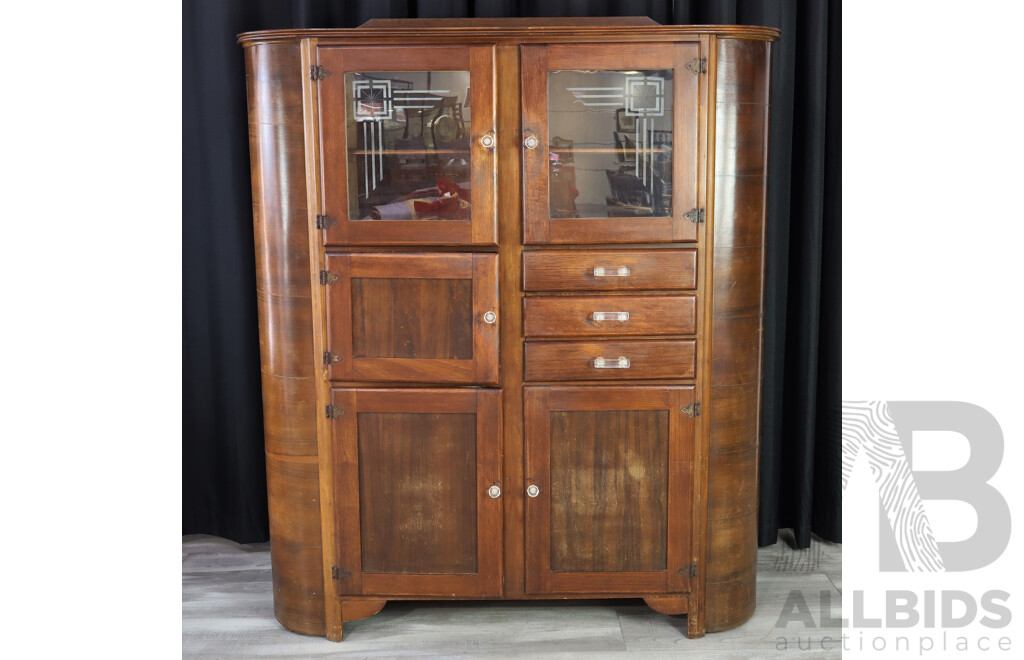 Art Deco Plywood Kitchen Dresser