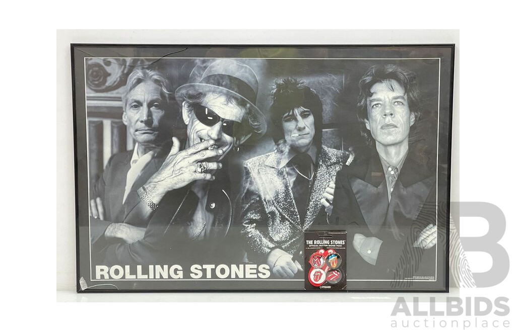 Rolling Stones Framed Print and Button Pack