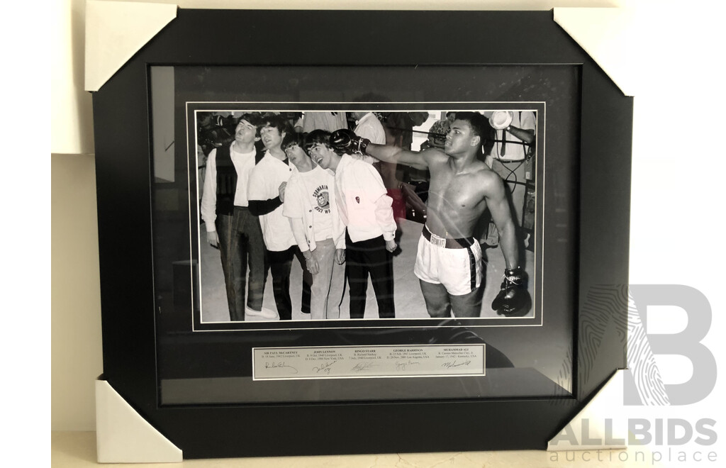 Framed Muhammad Ali & the Beatles Print