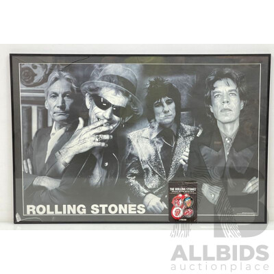 Rolling Stones Framed Print and Button Pack