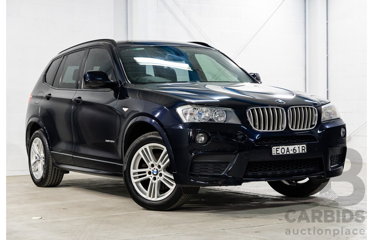 8/2012 BMW X3 Xdrive 30d MSport (AWD) F25 4d Wagon Carbon Black Metallic Turbo Diesel 3.0L