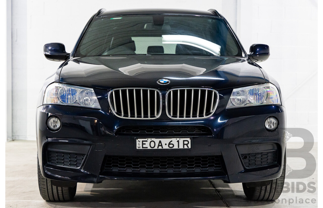 8/2012 BMW X3 Xdrive 30d MSport (AWD) F25 4d Wagon Carbon Black Metallic Turbo Diesel 3.0L