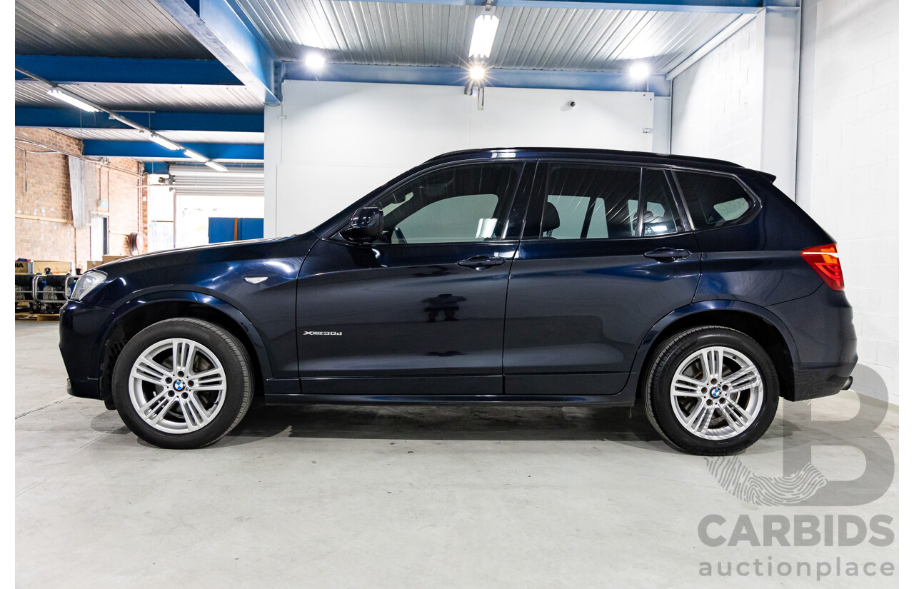 8/2012 BMW X3 Xdrive 30d MSport (AWD) F25 4d Wagon Carbon Black Metallic Turbo Diesel 3.0L