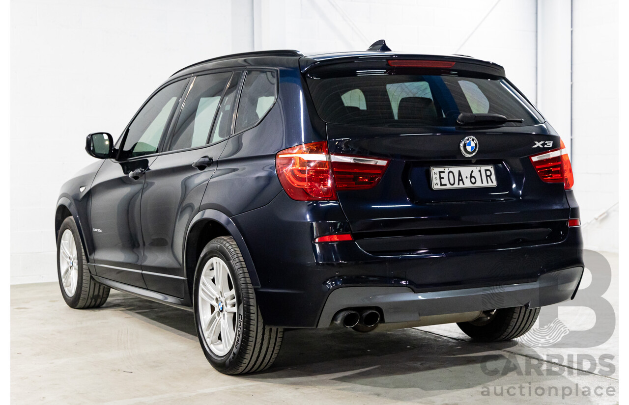 8/2012 BMW X3 Xdrive 30d MSport (AWD) F25 4d Wagon Carbon Black Metallic Turbo Diesel 3.0L