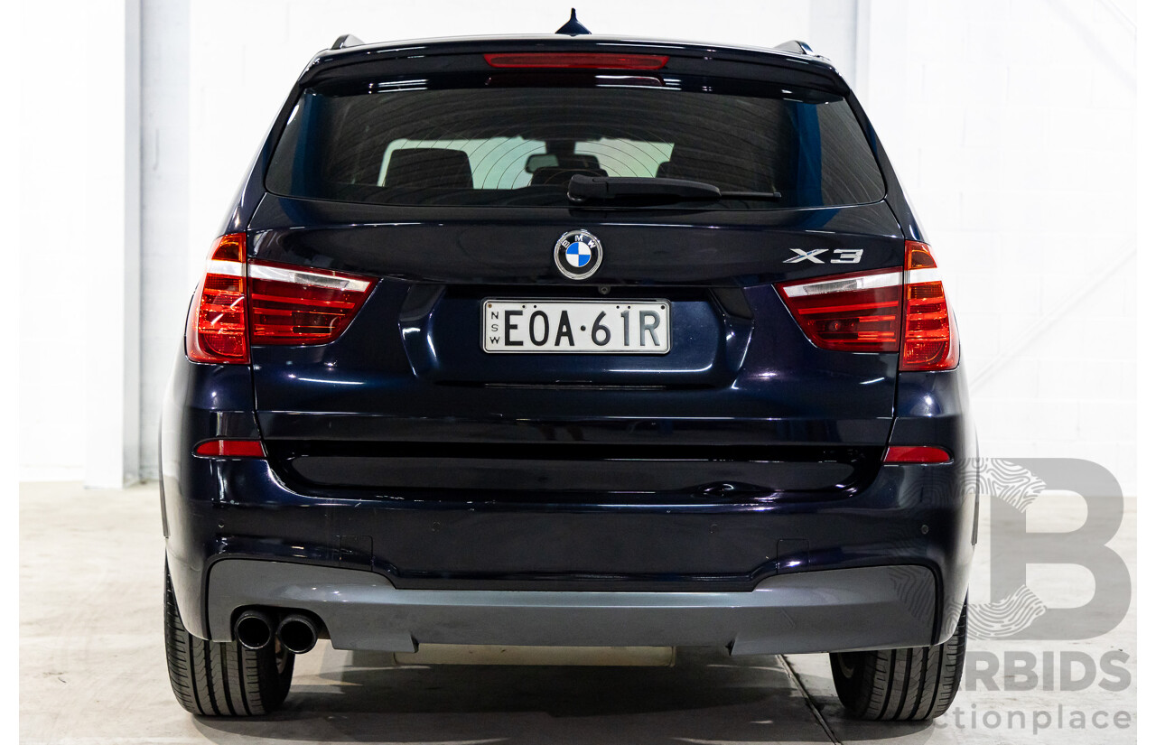 8/2012 BMW X3 Xdrive 30d MSport (AWD) F25 4d Wagon Carbon Black Metallic Turbo Diesel 3.0L