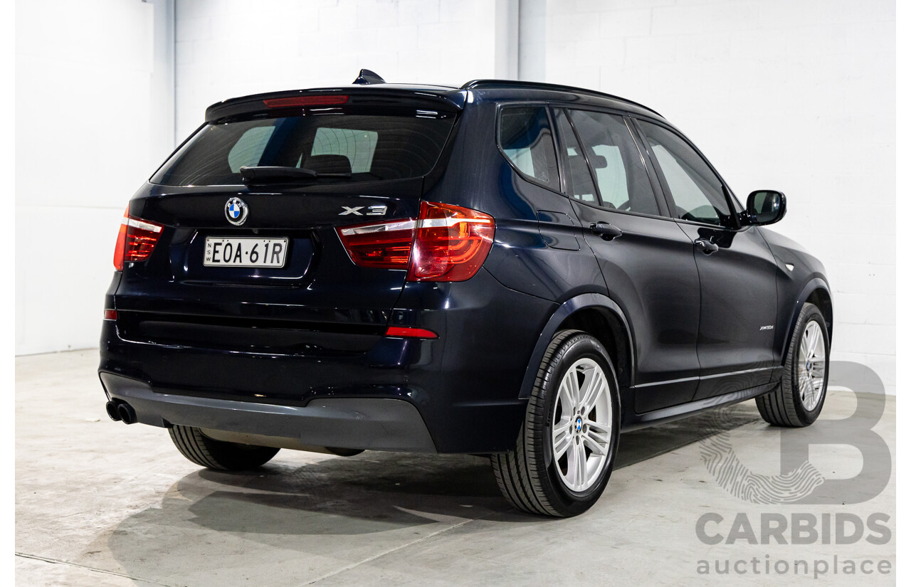 8/2012 BMW X3 Xdrive 30d MSport (AWD) F25 4d Wagon Carbon Black Metallic Turbo Diesel 3.0L