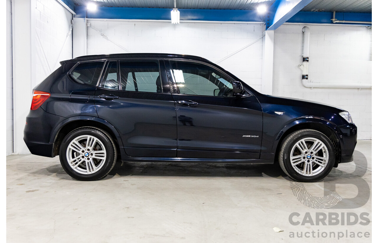 8/2012 BMW X3 Xdrive 30d MSport (AWD) F25 4d Wagon Carbon Black Metallic Turbo Diesel 3.0L