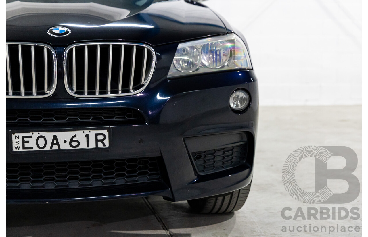 8/2012 BMW X3 Xdrive 30d MSport (AWD) F25 4d Wagon Carbon Black Metallic Turbo Diesel 3.0L