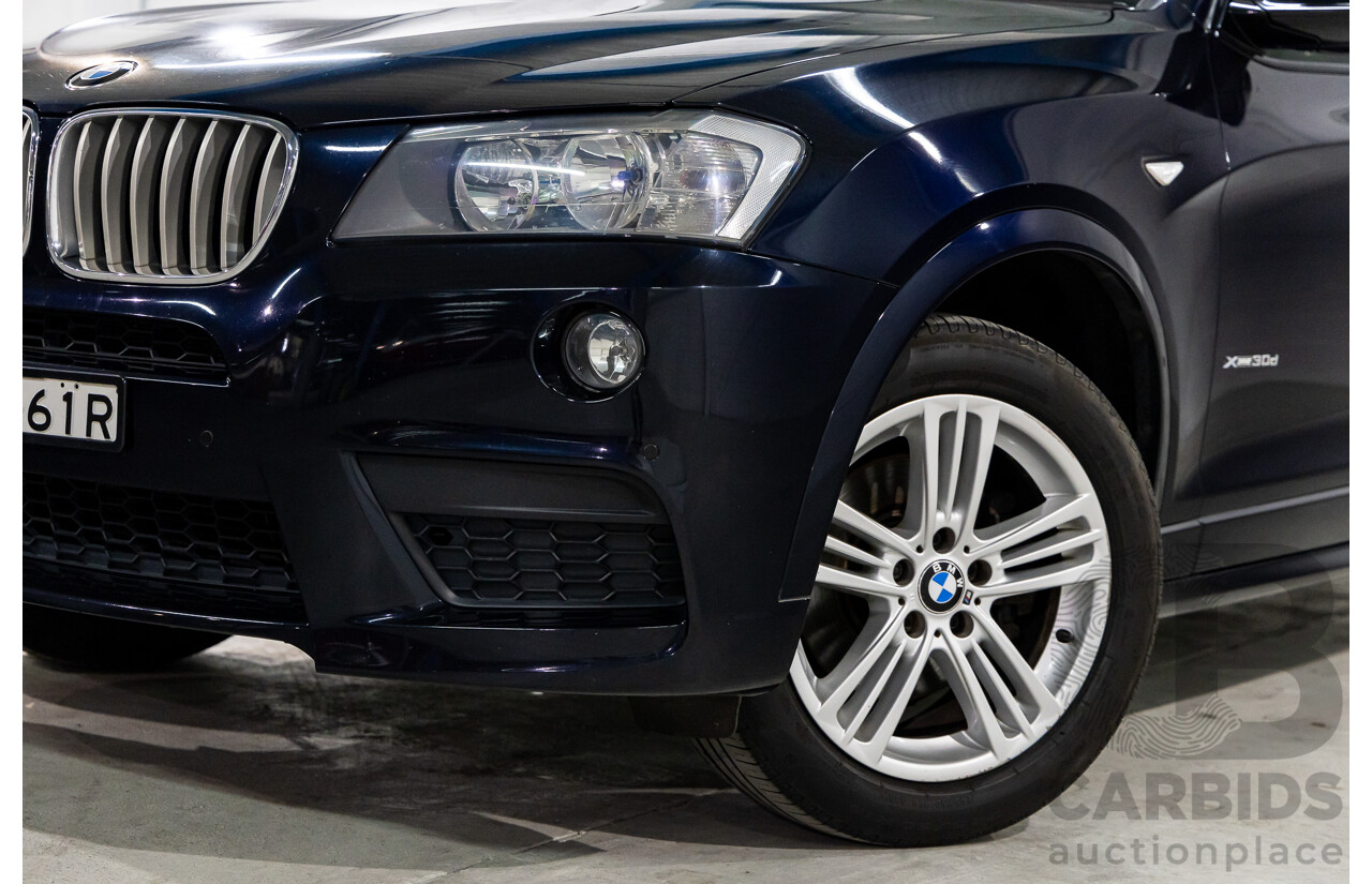 8/2012 BMW X3 Xdrive 30d MSport (AWD) F25 4d Wagon Carbon Black Metallic Turbo Diesel 3.0L