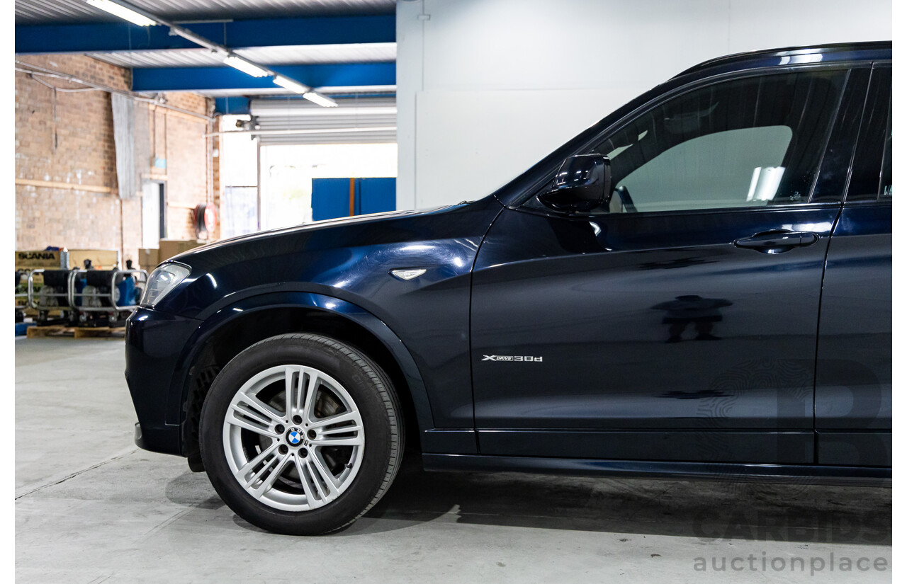 8/2012 BMW X3 Xdrive 30d MSport (AWD) F25 4d Wagon Carbon Black Metallic Turbo Diesel 3.0L