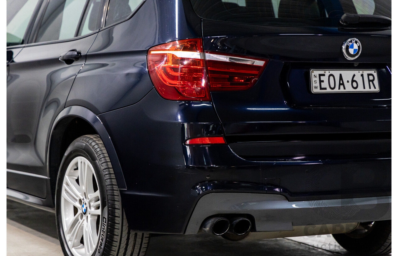 8/2012 BMW X3 Xdrive 30d MSport (AWD) F25 4d Wagon Carbon Black Metallic Turbo Diesel 3.0L