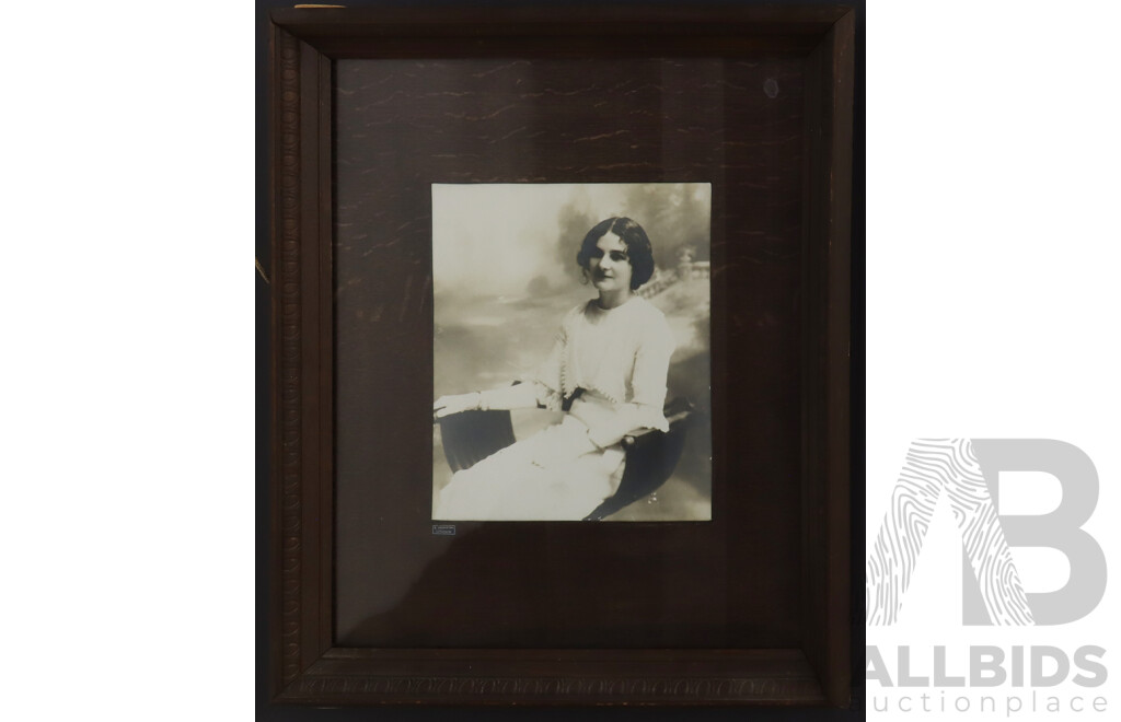 Vintage Photograph in Pressed Oak Frame