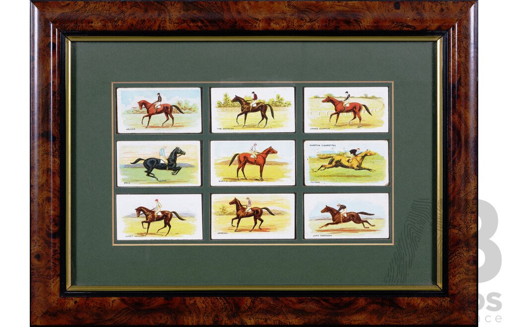 Wonderful Collection of Nine Vintage Cigarette Cards, Melbourne Cup Winners From Late 1800s and Early 1900s