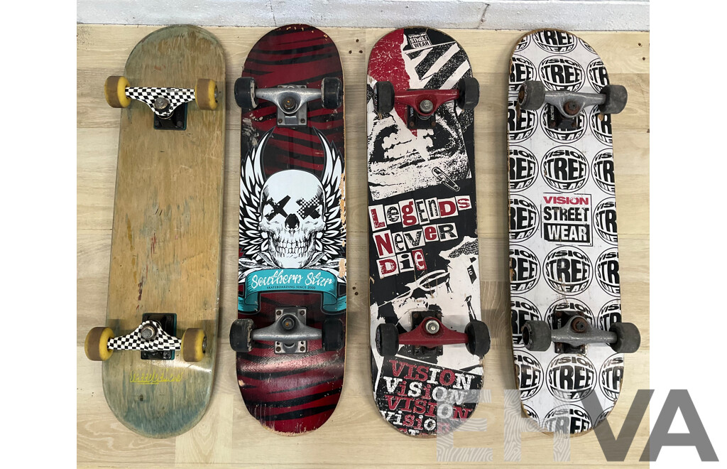 Large Wood Skateboards - Lot of 4