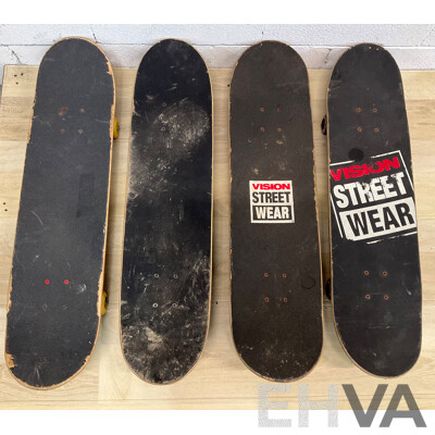 Large Wood Skateboards - Lot of 4