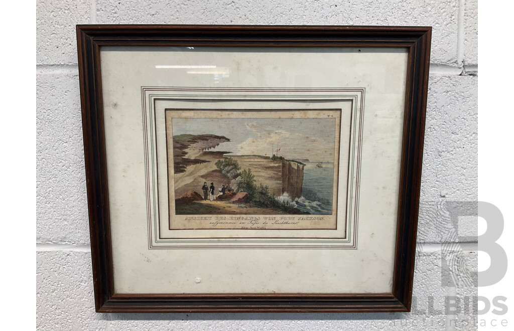 LOUIS AUGUSTE DE SAINSON (1800-1887), Ansicht Des Eingangs Von Port Jackson (1830) -  31 X 36 Cm (frame)